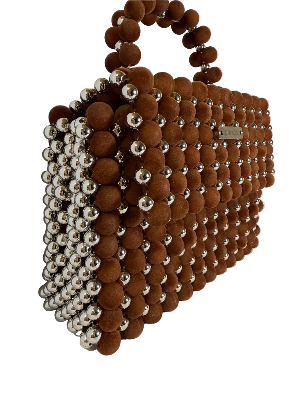 Chestnut-Silver Velvet-Gyöngytáska