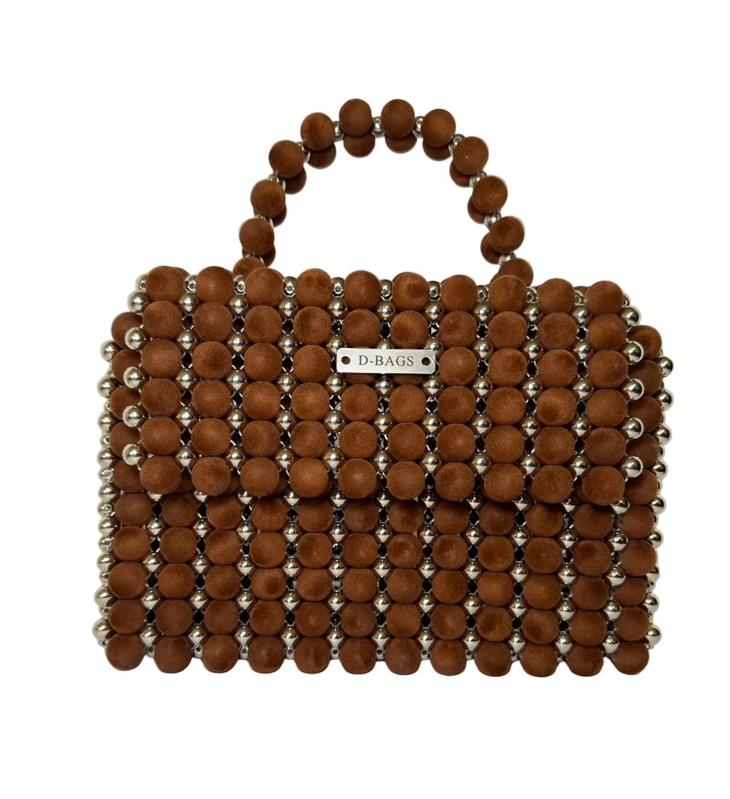 Chestnut-Silver Velvet-Gyöngytáska